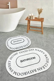 Mijölnir Juego de alfombrillas de baño 2 piezas Ecru